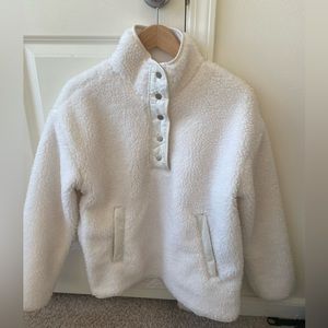 Athleta Cozy Sherpa Snap Sweatshirt